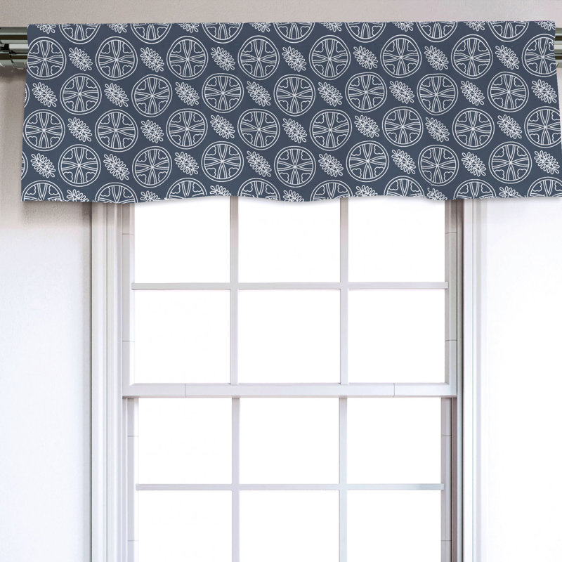 Sateen Geometric Ruffled Window Valance