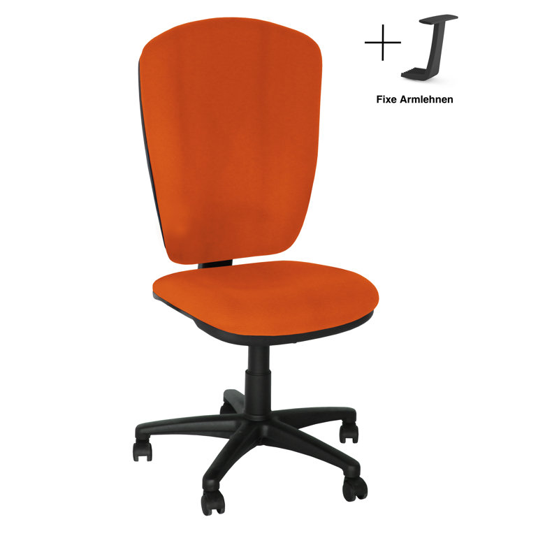 Symple Stuff Office Chair, No armrests, Orange