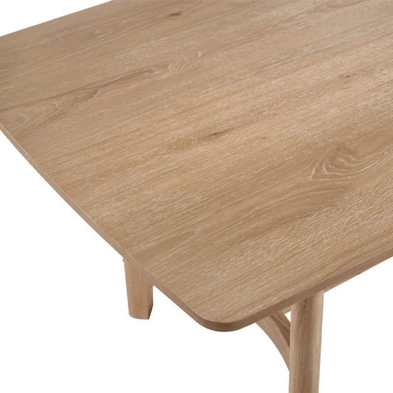 Table de salle à manger Aruk, plateau de table en bois brun 79 po, bords arrondis
