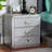 Alliah 3-Drawer Nightstand with French industrial accent, 19.88'' H X 18.9'' W X 13.78'' D