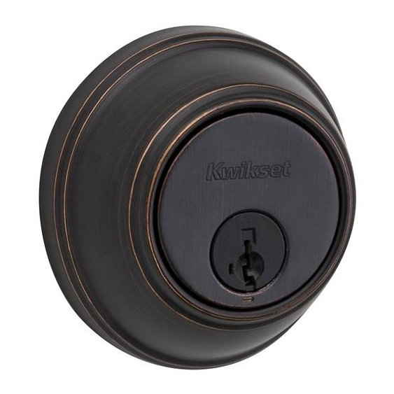 Key Control Single Cylinder Deadbolt with Smartkey, Venetian Bronze