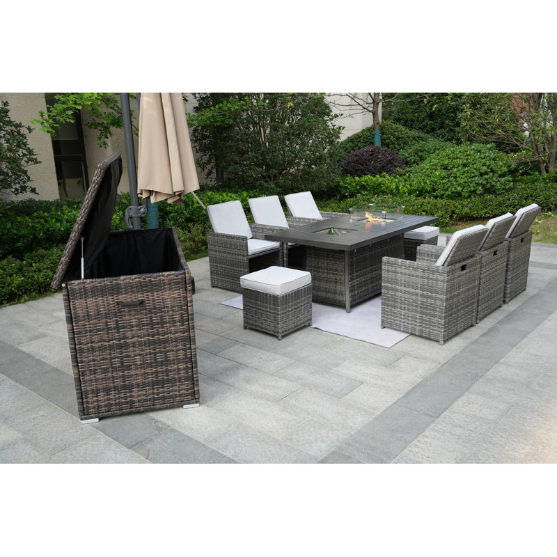 Aliaksey 8 - Person Patio Conversation Set with Cushions