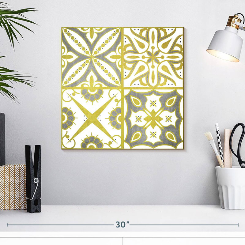 Lime Gold Azulejo Tiles, 16" H x 16" W