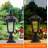 Retro Lamp Post Light Dimmable Dusk-to-Dawn LED Black