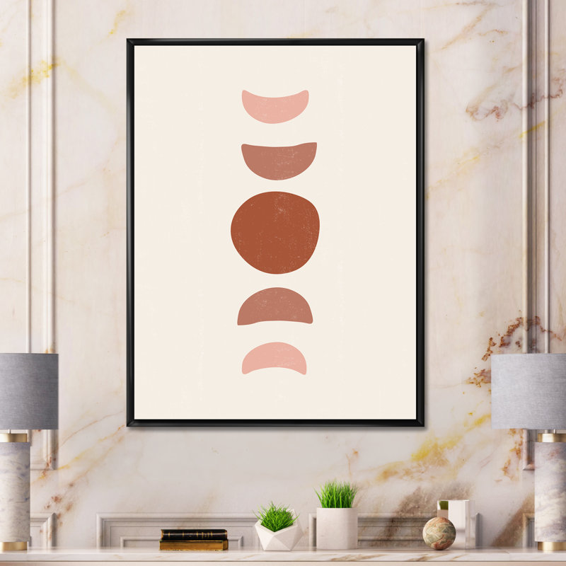 Minimal Moon Phases - impression sur toile, Toile avec cadre noir, H 32 po x l 24 po x P 1 po
