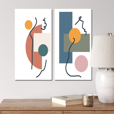 Scandinavian Abstract Geometric Typographie II - ensemble de 2 reproductions