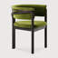 Chaise de salle à manger Volita - chêne verni - métal de couleur laiton - velours tabac-138432716-138432718
