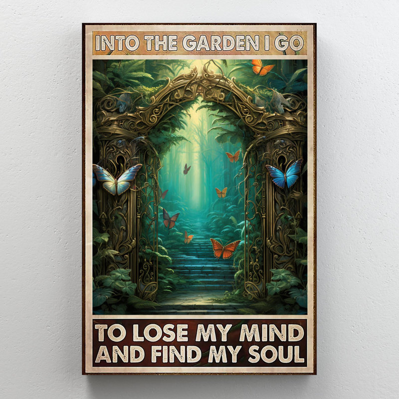 Into The Garden I Go - 1 pièce, impression d'art graphique rectangulaire sur toile tendue, H 36 po x l 24 po x P 1,25 po