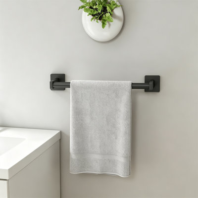 Barre à serviettes 16 po pour salle de bain, porte-serviettes mural, noir, paquet de 2