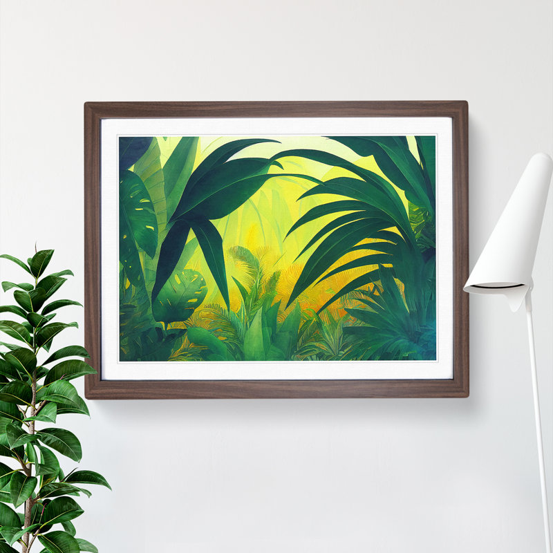 Jungle Vol.1 - Single Picture Frame Painting, 25cm H x 34cm W x 2cm D, Walnut