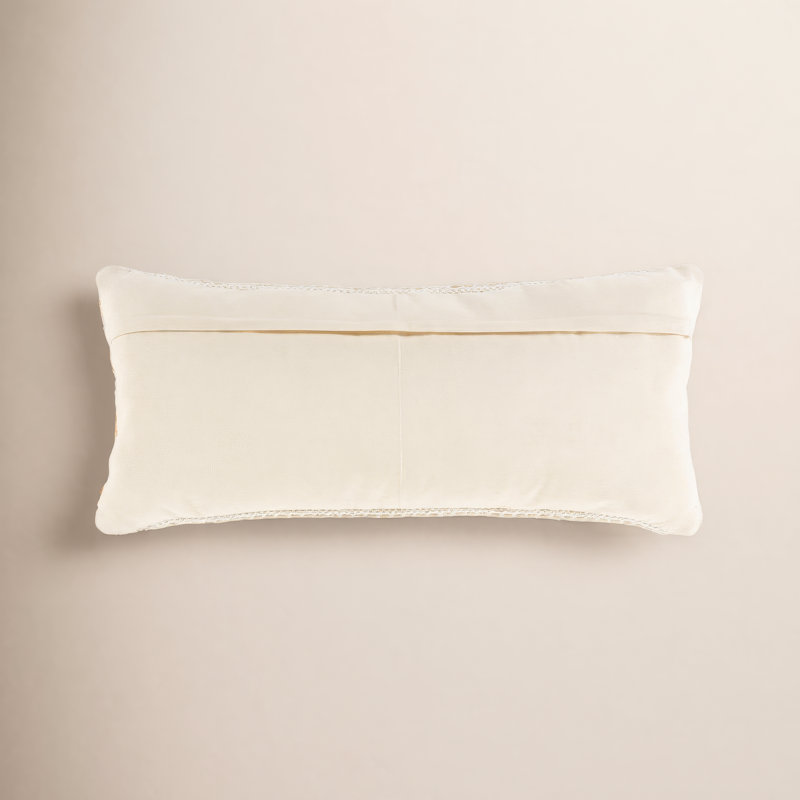 Lottie Striped Cotton Blend Pillow Cover, Cream/White, Pillow Cover Only - No Insert