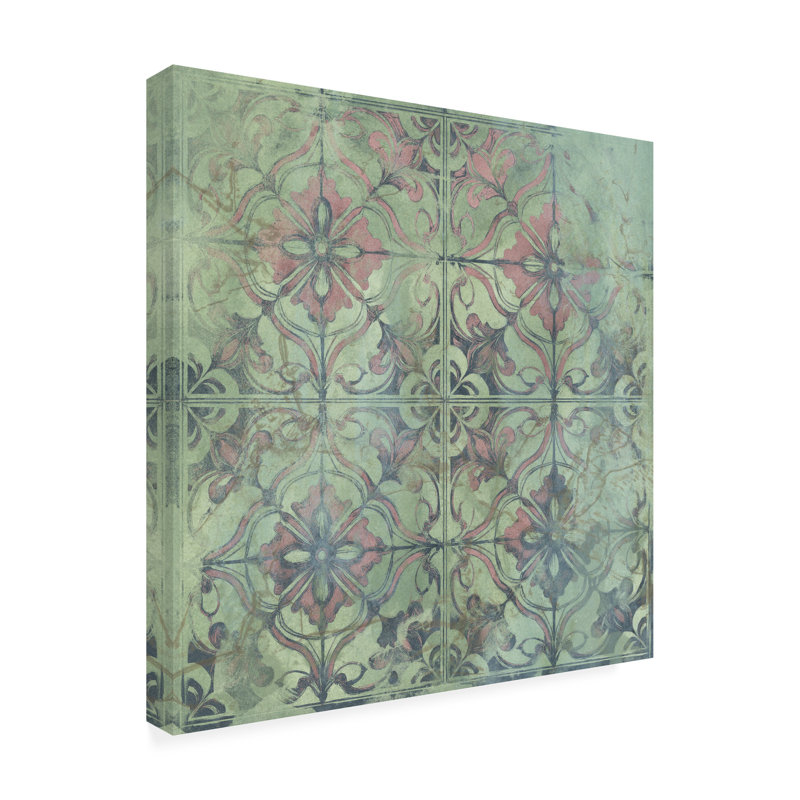Art mural sur toile tendue - "Romance Tile IV" de June Erica Vess pour décoration de salon, de chambre à coucher ou de bureau - 24 x 24