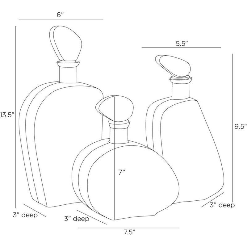 Calhoun Decanters, Set Of 3