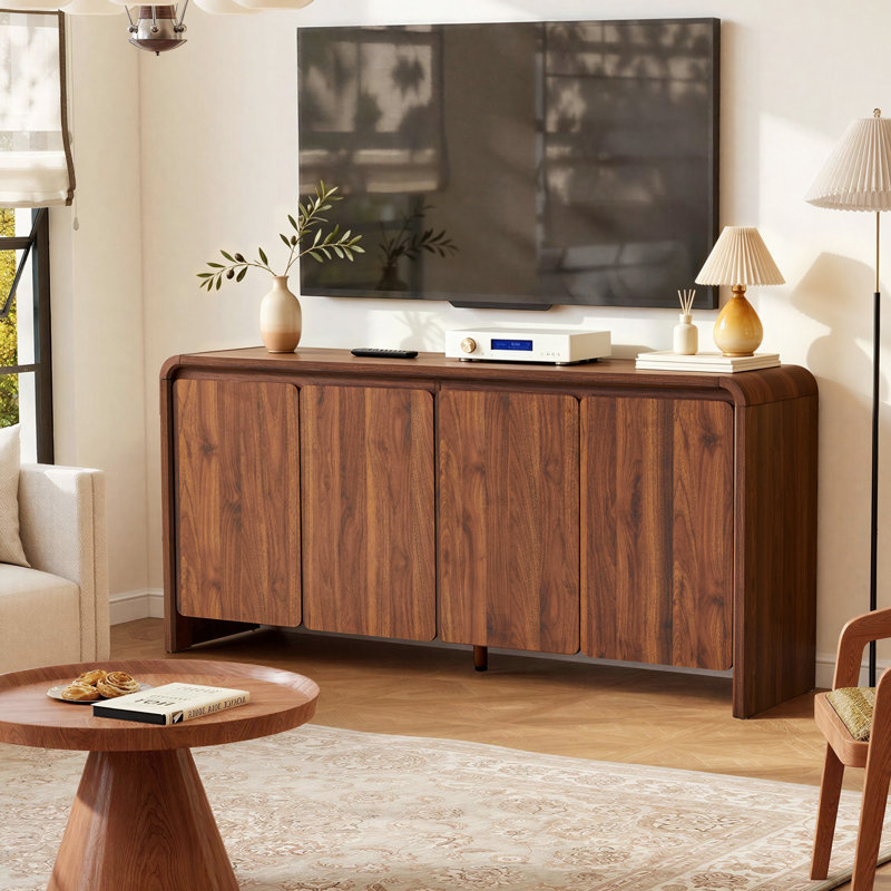 63'' Sideboard Buffet Cabinet With Rounded Edges