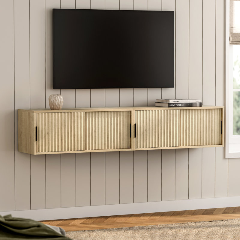 Wall-Mounted Nightstand(Set Of 2), Light Oak