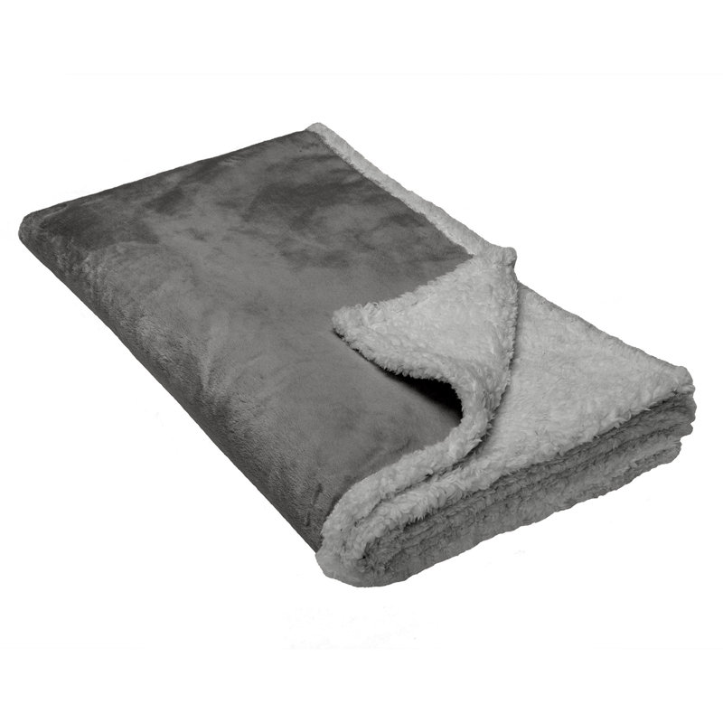 Snuggly & Warm Soft-Edge Warming Waterproof Blanket, Gray, 60" x 50"