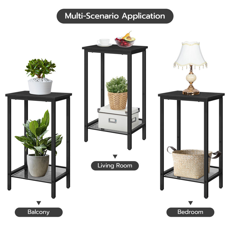 Raimondas 28.9" Tall End Table, Black/Black