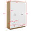 Garde-robe blanche 4 portes avec tiroirs intégrés, tablette simple et tringle