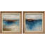 «Blue Toned Abstract Landscape - Art encadré en papier dans la chambre des maîtres», ensemble de 2 pièces-1782027355-1782027356