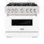 ZLINE 36" Classic Dual Fuel DuraSnow Range w/ 6 Burner Cooktop & Black Matte Door-1449272260
