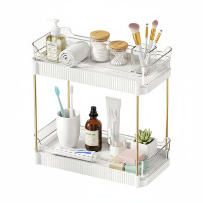 Tablette de meuble-lavabo à 2 niveaux