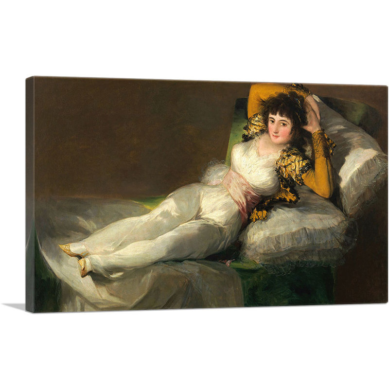 «The Appared Maja 1800» par Francisco Goya, reproduction d'art sur toile tendue, H 18 po x l 26 po x P 1,5 po