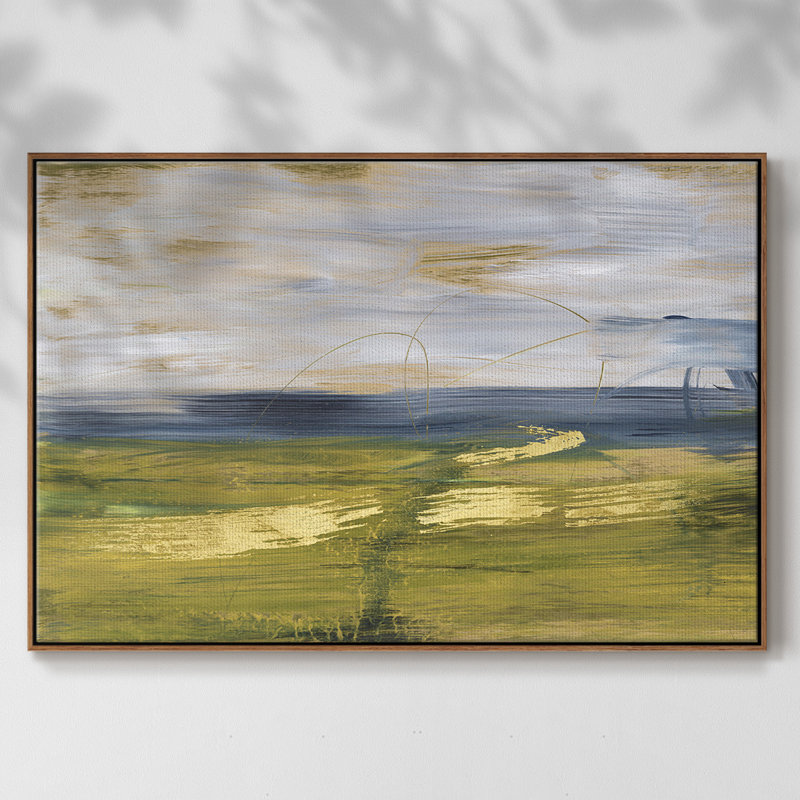 «Sky and land II», reproduction sur toile, H 27 po x l 41 po x P 2 po, Noyer