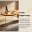 Bureau sculptural moderne de style milieu du siècle, 62,99 po, en pin massif avec plateau incurvé, pieds en acier et acrylique transparent-1651467320