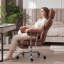 Fauteuil de direction ergonomique avec appui-tête, accoudoir rembourré et repose-pieds-1488946983