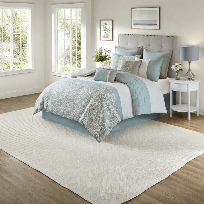 Piece Bedding Sets, Polyester Queen Modern Damask Home Comfort