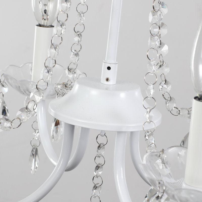 Mini-lustre en cristal à 4 lumières avec interrupteur marche / arrêt pour salle à manger