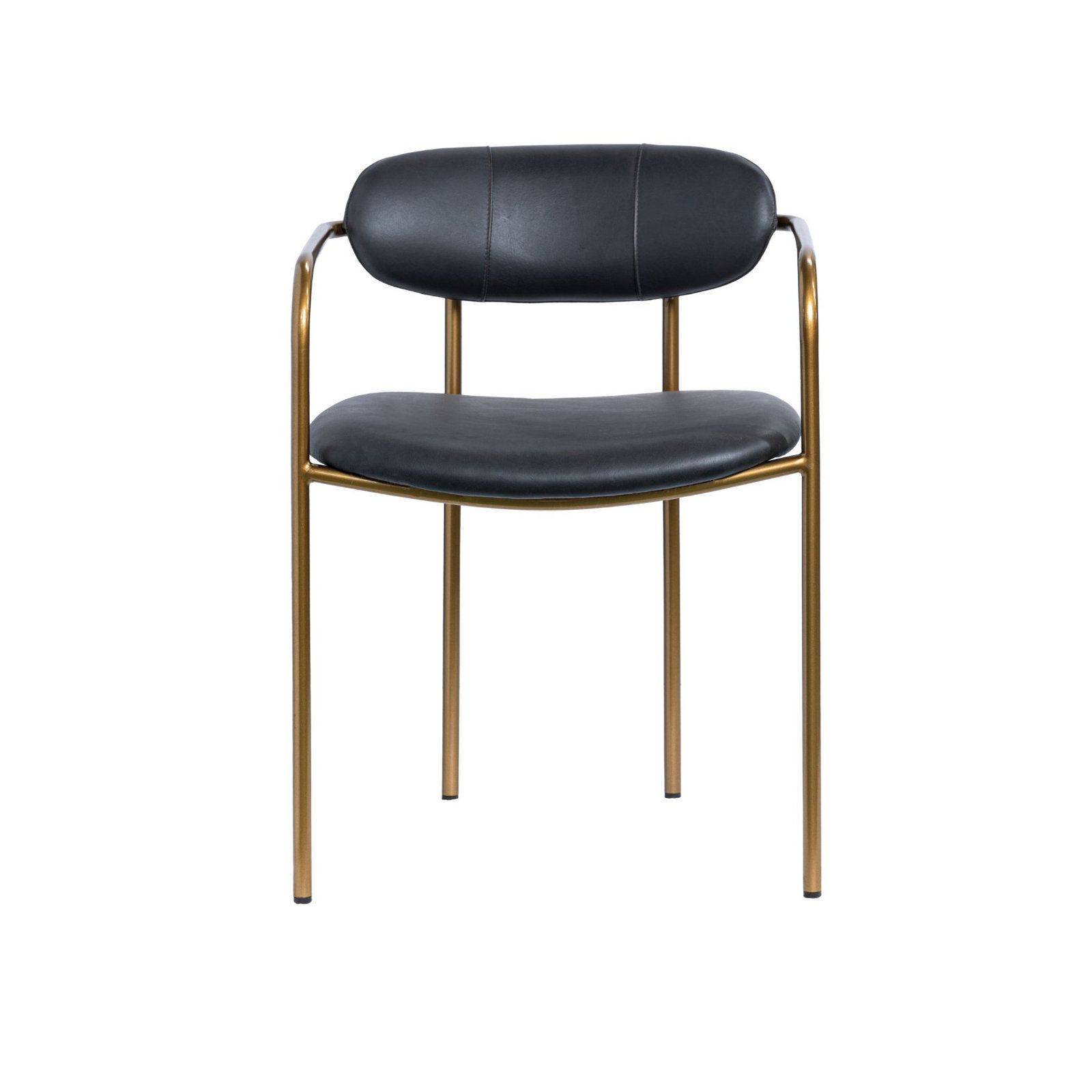 Belarus Upholstered Ladder Back Arm Chair, Gold, Black