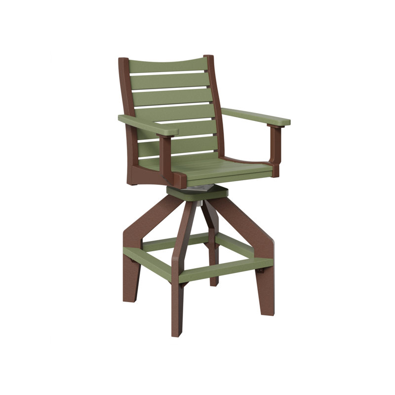 Chaise de bar pivotante Berlin Gardens Bristol, Chocolat / Brun, Sauge