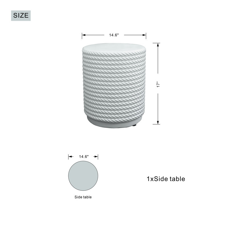 Lois Round Outdoor Side Table , 14.6'' in. W 14.6'' in. D