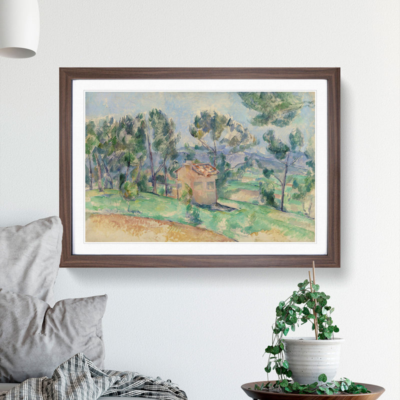 Hunting Cabin in Provence by Paul Cezanne - Picture Frame Painting, Walnut Framed, 48cm H x 65cm W x 2cm D
