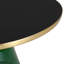 30" Round Coffee Table Glass/Sintered Stone Top With Brushed Gold Rim And Tempered Glass Base-109375775