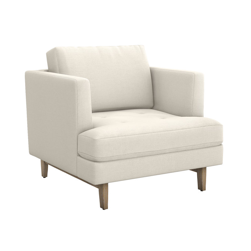 Fauteuil club l 35 po Ayler, Perle 100% polyester, Gris glacé