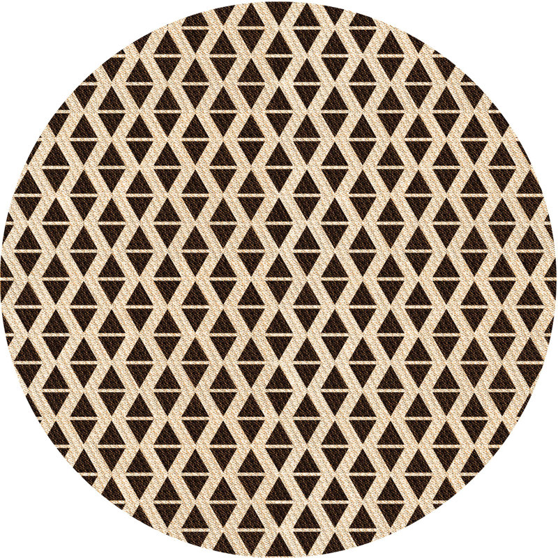 Tapis 100% à motifs lavables à la machine 2989 Pat3797 Org, Rond 8 pi
