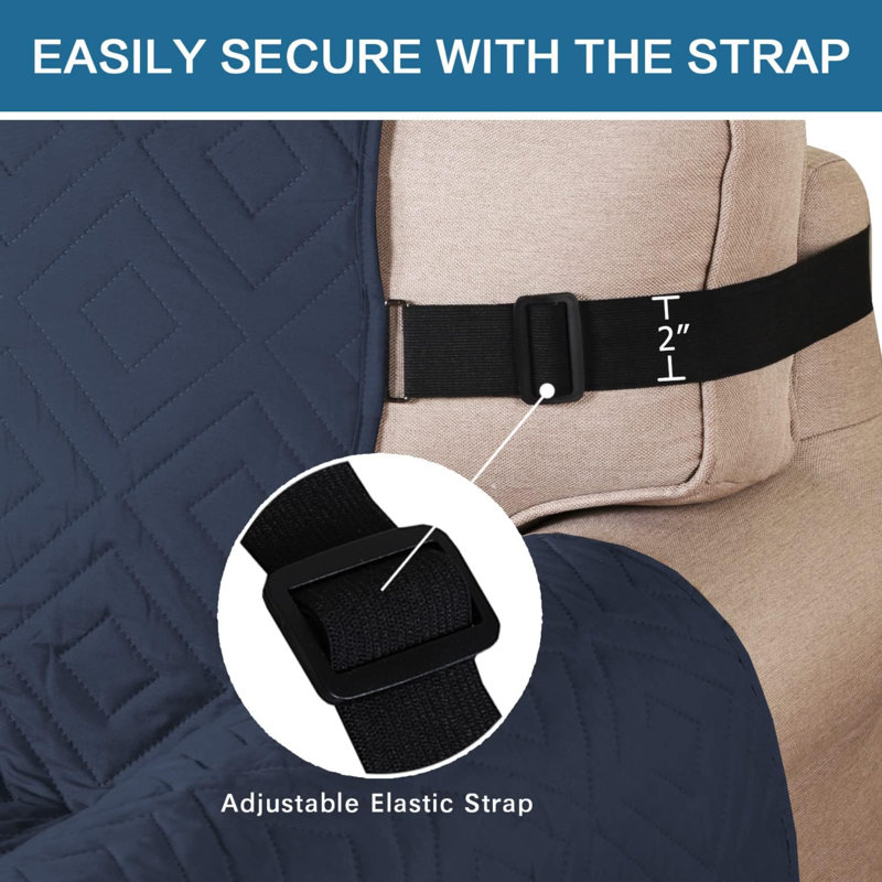 Reversible Box Cushion Sofa Slipcover for Dogs/Cats/Pets Quilted Furniture Protector with Non Slip Elastic Strap Water Resistant Sofa Covers Couch Covers Machine Washable