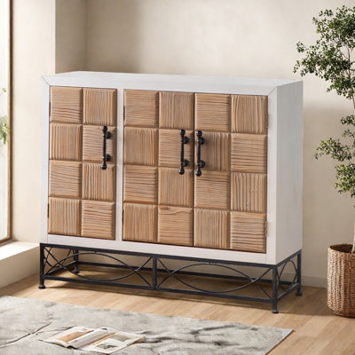 Simple Retro Solid Wood And Iron Sideboard