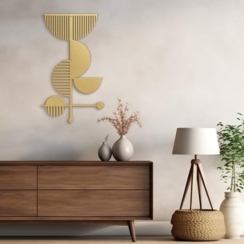 Décoration murale en métal, Or, H 24 po x l 12 po x P 0,05 po