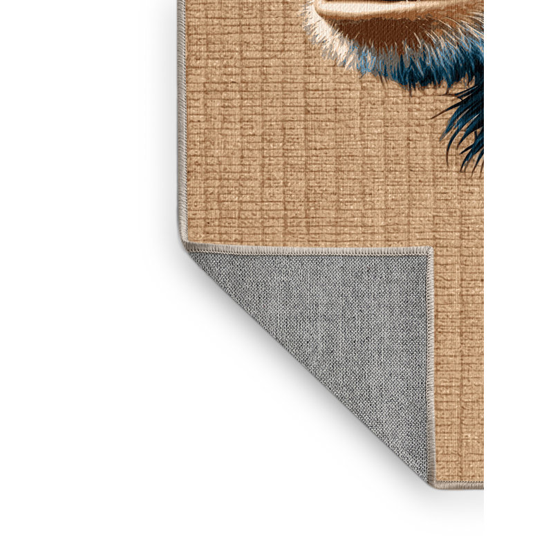 Washable Common Chimpanzee Wildlife Area Rug, Square 8'