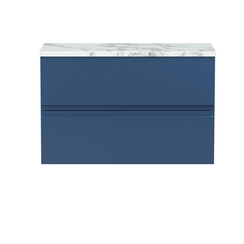 Urban 81cm Single Bathroom Vanity Base Only, Satin Blue