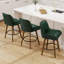 Tabouret de bar pivotant extra large à 360 ° avec siège à ressorts ensachés et base en bois massif-1316730338
