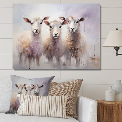 «White Pink White White Sheep Ethereal Ewes II», reproduction sur toile