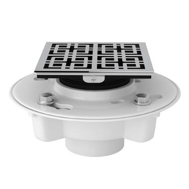 Side Outlet PVC Tile Shower Drain with Stainless Steel Round Strainer