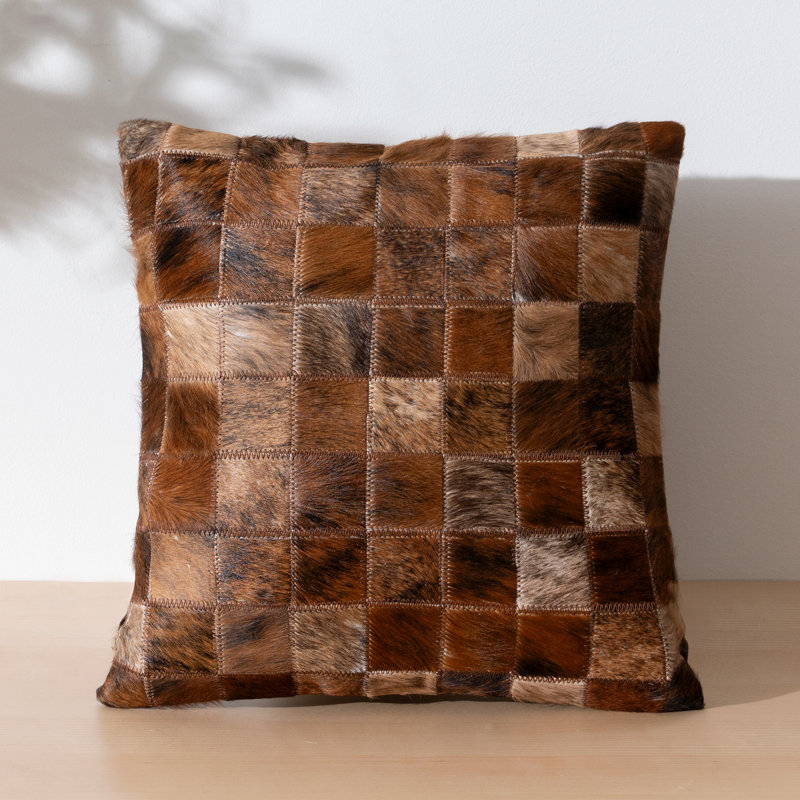 Coussin Brindle, Patchwork brun