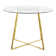 Beres Round Glass Top Metal Base Dining Table