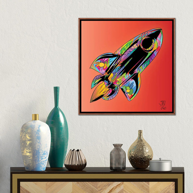 Rocket Shipp 1 Piece Wall Art on Canvas, 45.72 cm H x 45.72 cm W x 4.445 cm D, Classic Wood