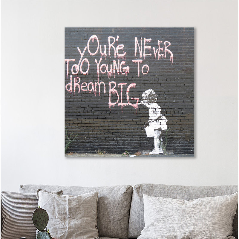 Dream Big II by Banksy - Wrapped Canvas Print, 46 cm H x 46 cm W x 4 cm D